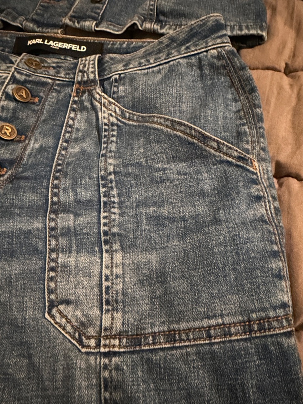 Karl Lagerfeld Ladies Two-Piece Denim Set in Light Blue Wash - Picture 5 of 8